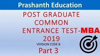 Karnataka PGCET 2025 PGCET MBA 2019 question paper solution with answers Part 3