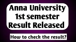 Anna University 1st semester result published|How to Check the result?|Vincent Maths|