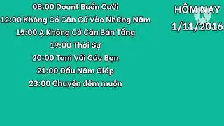 VTV3 Ident 2016 (GTCT Trong Ngày:05:00-1/11/2016 Mở Đầu Chương trình Nick And Tani