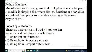 LECTURE 23: MODULES AND PACKAGES AND DIR FUNCTION IN PYTHON||HINDI