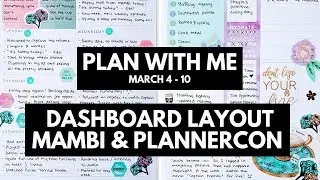Planner Life: DASHBOARD Plan With Me Mar 11 - 17 (MAMBI & PlannerCon stickers)
