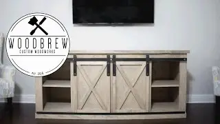 DIY Barn Door Entertainment Center | Woodworking Plans