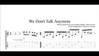 Fingerstyle Guitar TAB - Charlie Puth - We don't talk anymore (From Hits Collection Nr.11)