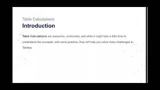 2.1. Table Calculations - Introduction