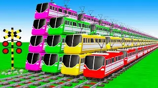 【踏切アニメ】複雑な電車 Trains Thomas Climbing Pynamid🚍 Fumikiri 3D Railroad Crossing Animation #1million