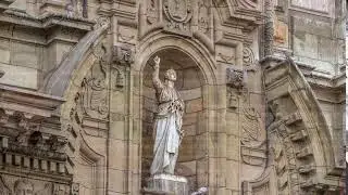 Staue on The Basilica Cathedral of Lima is a Roman Catholic cathedral located in the Plaza Mayor