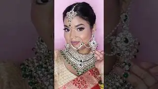 Self bridal makeup look tutorial step by step, makeup thearpy,  #bridalmakeup #darkskin #shorts
