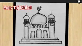 Easy tajmahal tutorial  || easy masjid drawing #Islamicart #Islamicshorts #Islamictrending
