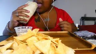 QDOBA BURRITO AND CHIPS AND QUESO (ASMR EATING SOUNDS) *MUKBANG *LIGHT WHISPERS | VIRGOQUEENASMR 
