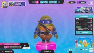 Fall Guys Leonardo Skin Gameplay!
