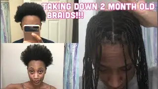 Two Month Old Braids Take Down | Knotless Braids | Crazy GROWTH | 1.5 inches of Growth | JaKayla