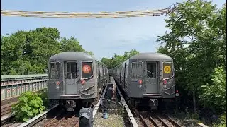 ᴴᴰ R68A (B) Train & R68A (Q) Train racing out of Sheepshead Bay