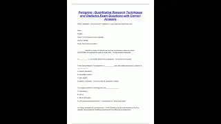 Peregrine Quantitative Research Techniques and Statistics Exam Questions with Correct Answers915