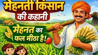 मेहनती किसान की कहानी 🌾 | MORAL STORY FOR KIDS | HARDWORKING FARMER STORY IN HINDI