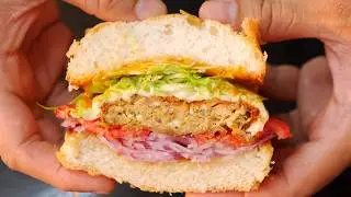 Crispy Chicken Burger Recipe | Juicy Fried Chicken Patty Burger with Cheese at Home