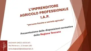 Imprenditore Agricolo Professionale - Toscana