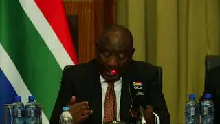 President Cyril Ramaphosa during the opening of government and business meeting.