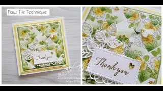 Faux Tile Technique - Blue Rose Paper Treasures