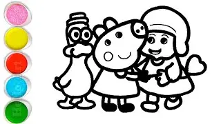 Cute Pato With Pippa Pig and Pocoyo Drawing, Painting and Coloring For Kids and Toddlers_ Kids Art