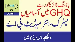 Housing Directorate GHQ Rawalpindi Jobs (2020) [jobzee.pk]