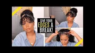NO EDGES? THINNING HAIRLINE TRYING NEW HEADBAND WIG W DETACHABLE BANGS! KLAIYI HAIR