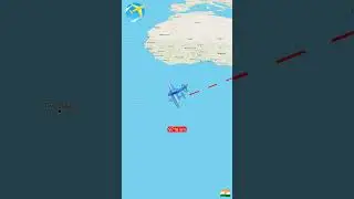India to Brazil | Delhi to Rio De Janeiro travel map route animation via flight