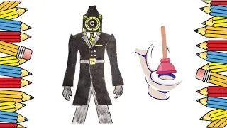 How to Draw Large Clockman, from Skibidi Toilet #clockman #skibiditoilet #magic #paint #kidsvideo
