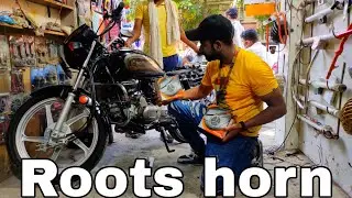 आज roots horn ready ho गये | hero splendor plus horn modification nd repairing | modified splendor