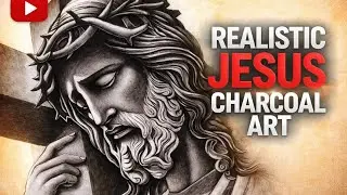Jesus Christ Charcoal Drawing | Realistic Black & White Art