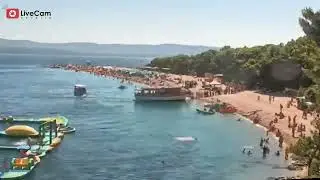 Bol na Braču - plaža Zlatni rat, ljeto 2024. Live Cam Croatia