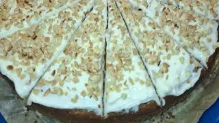 كيكة الجزر والجوز بلكريمة سهلة التحضير Einfacher Karotten-Walnuss-Kuchen mit Creme