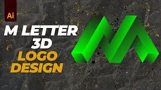 M Letter 3D Easy Logo Design | Illustrator Tutorial