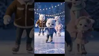 Skating Adventure.! #IceSkatingFun, #familyjoy , #SnowyAdventure, #CuteKittens, #happyfamily, #viral
