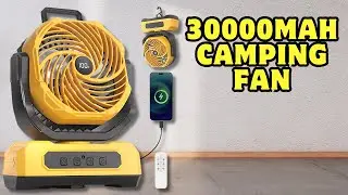 30000mAh Portable Camping Fan Review | LED, Power Bank, Timer, Remote & More!