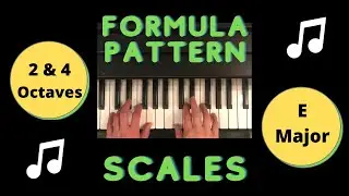 Formula Pattern Scale E Major:  Piano Tutorial (2 octaves and 4 octaves)