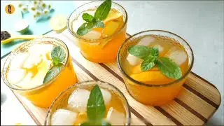 Peach Squash Recipe |homemade peach squash |peach with lemon squash drink