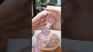 Pink Crystal Week Day 3 🌸 Big Beads, Soft#crystals #asmr #diy #jewelry