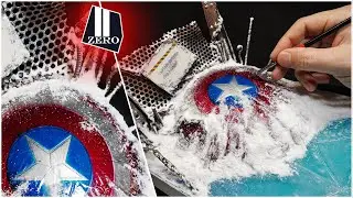 Making a Realistic CAPTAIN AMERICA Shield Diorama  /Epoxy Resin/Resin Art