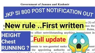 Jkp si recruitment 2021|Height||chest|| Criteria|Jkp new notification|Jkp si notification|#jobwithR