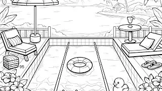 Color by Number Art Loop | Poolside Calm, Ocean View & Summer Ligh Color Oasis app #coloringbook