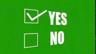 White Checkbox Yes or No on Green screen