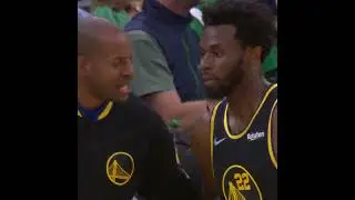 Andre Iguodala emphatically coaching up Wiggins 👀