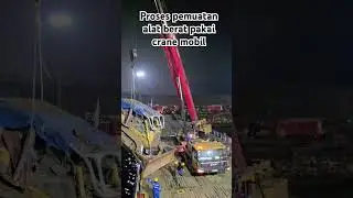 Pemuatan alat berat diset di angkat pakai crane mobil