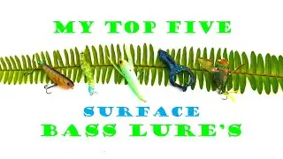 MY TOP 5 SURFACE BASS LURES!!!