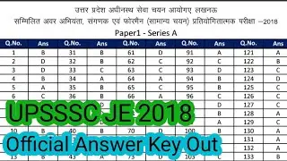 UPSSSC JE 2018 Official Answer Key Out | Check Your Score & Raise Objection