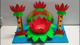 DIY Ganpati Makhar | Ganpati decoration idea | lotus sinhasan | Varalakshmi shmi decoration idea