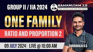 TNPSC Group-2/2A | Free Maths Class & Test | RATIO AND PROPORTION 2 | Subbaraja | Veranda Race