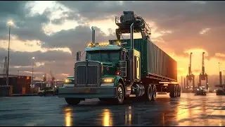 🚛 Green Beast on Duty: City Container Delivery! 🏙️📦