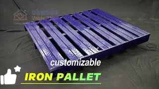 Double-sided half-paved blue iron pallet