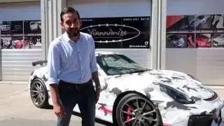 Porsche Cayman GT4 wrapped in Arctic Camo!